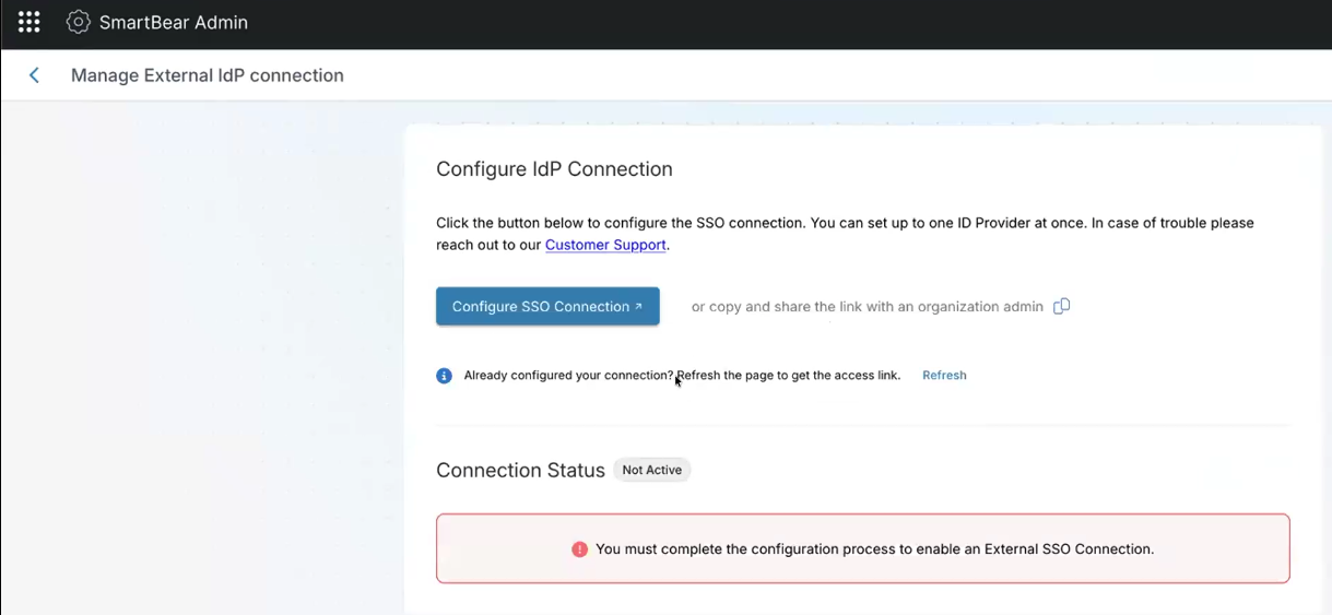 Configure IdP Connection Configure IdP Connection