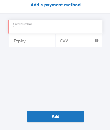 Payment screen