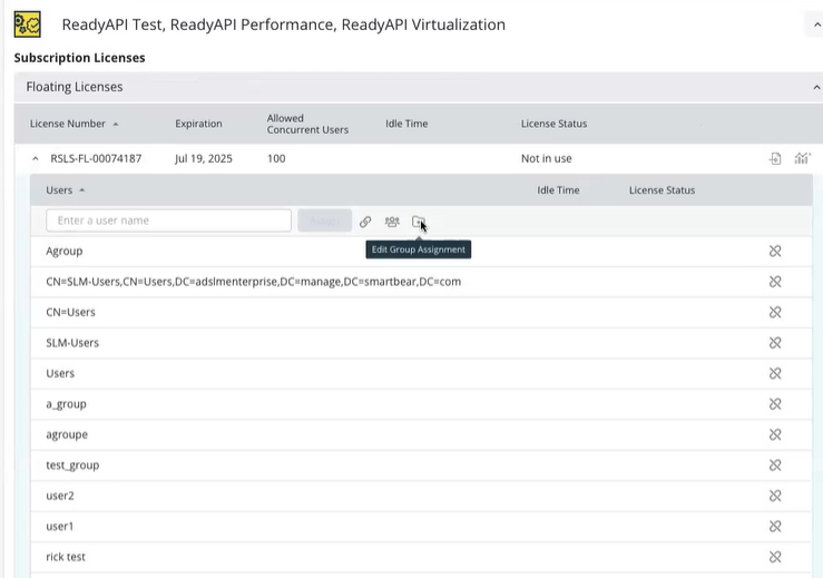 Edit Group Assignment