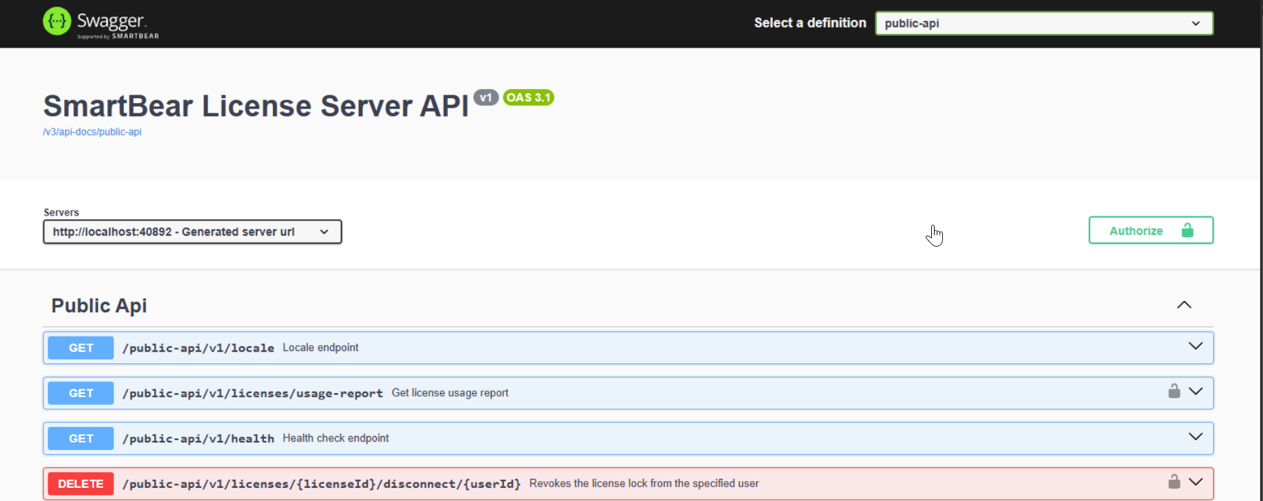 SmartBear License Server API